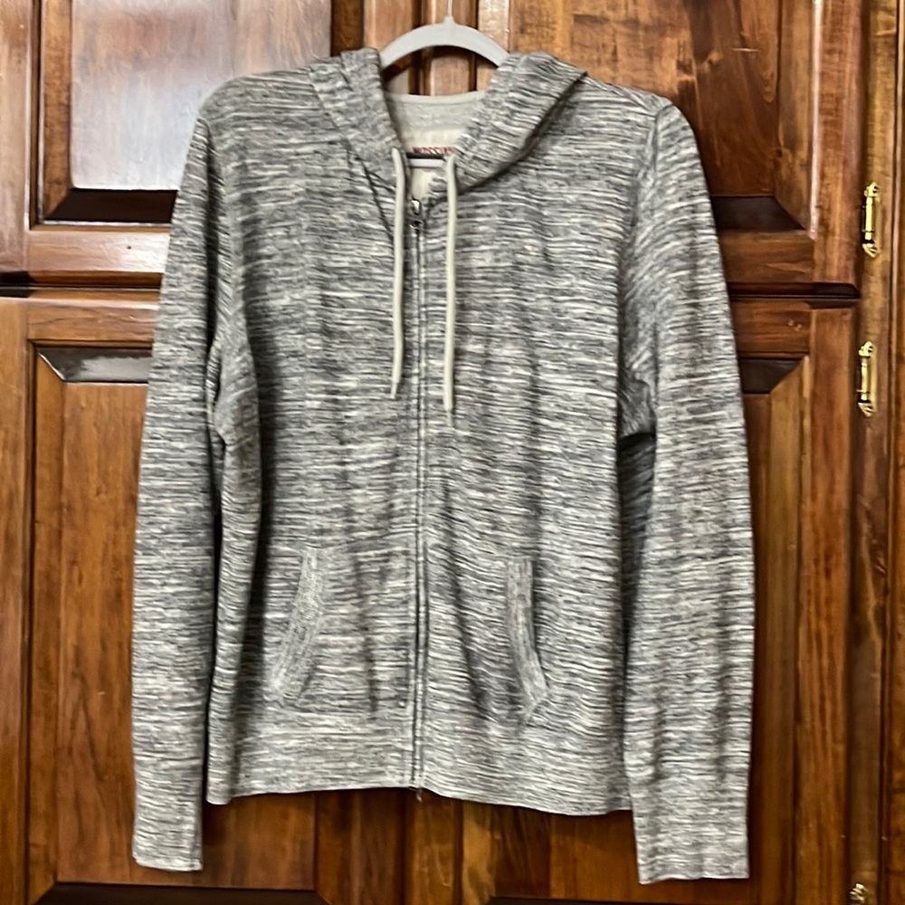 NWOT Light Gray/Grey/Black/White Zip Up Hoodie